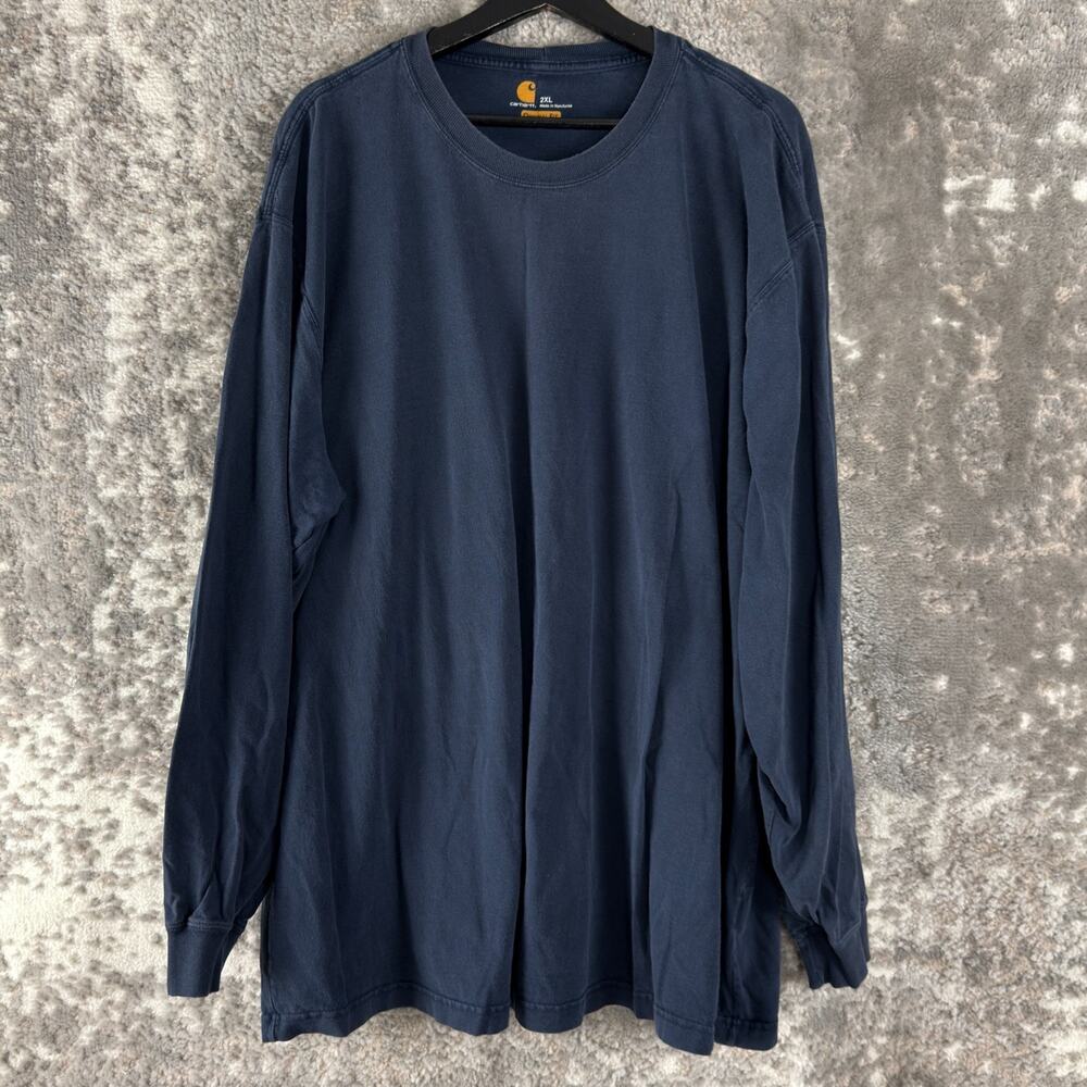 Carhartt Size 2XL Minimalist Original Fit Casual T Shirt Blue Long Sleeve